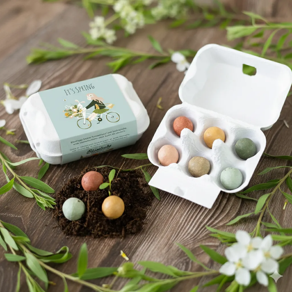 Buzzy Seeds It's Spring frøbomber 6-pak æggebakke