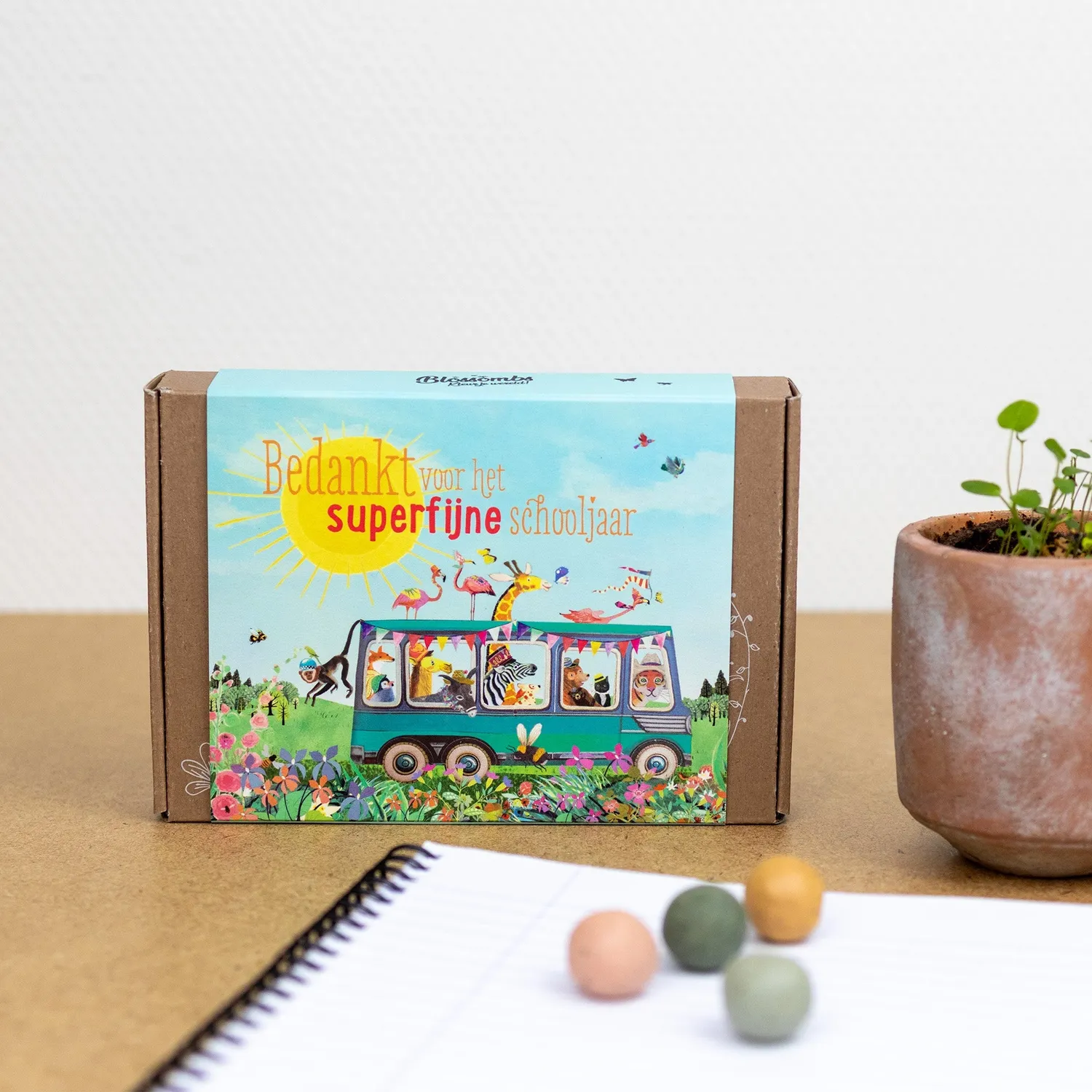 Blossombs Giftbox Small Schoolbus frøbomber 7 stk tak