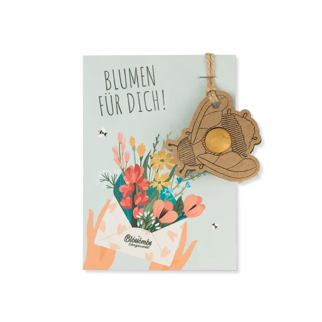 Blossombs Blumen für dich kort 1 frøbombe humle