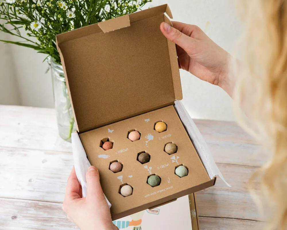 Blossombs Gift Box Medium frøbomber 9 stk farvemix