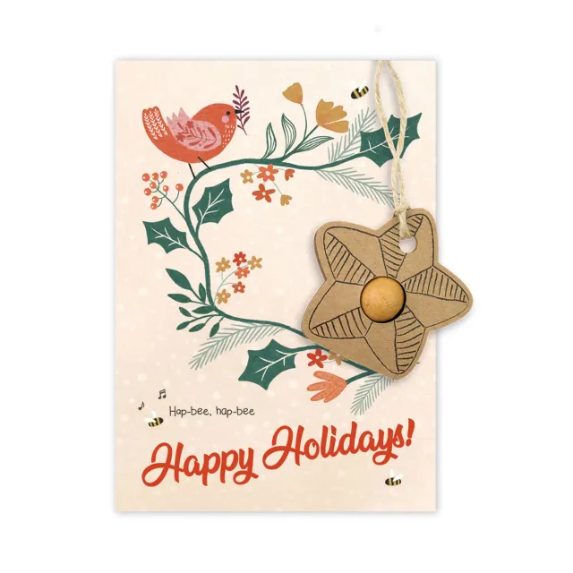 Buzzy Seeds Happy Holidays frøbombe stjerne kort