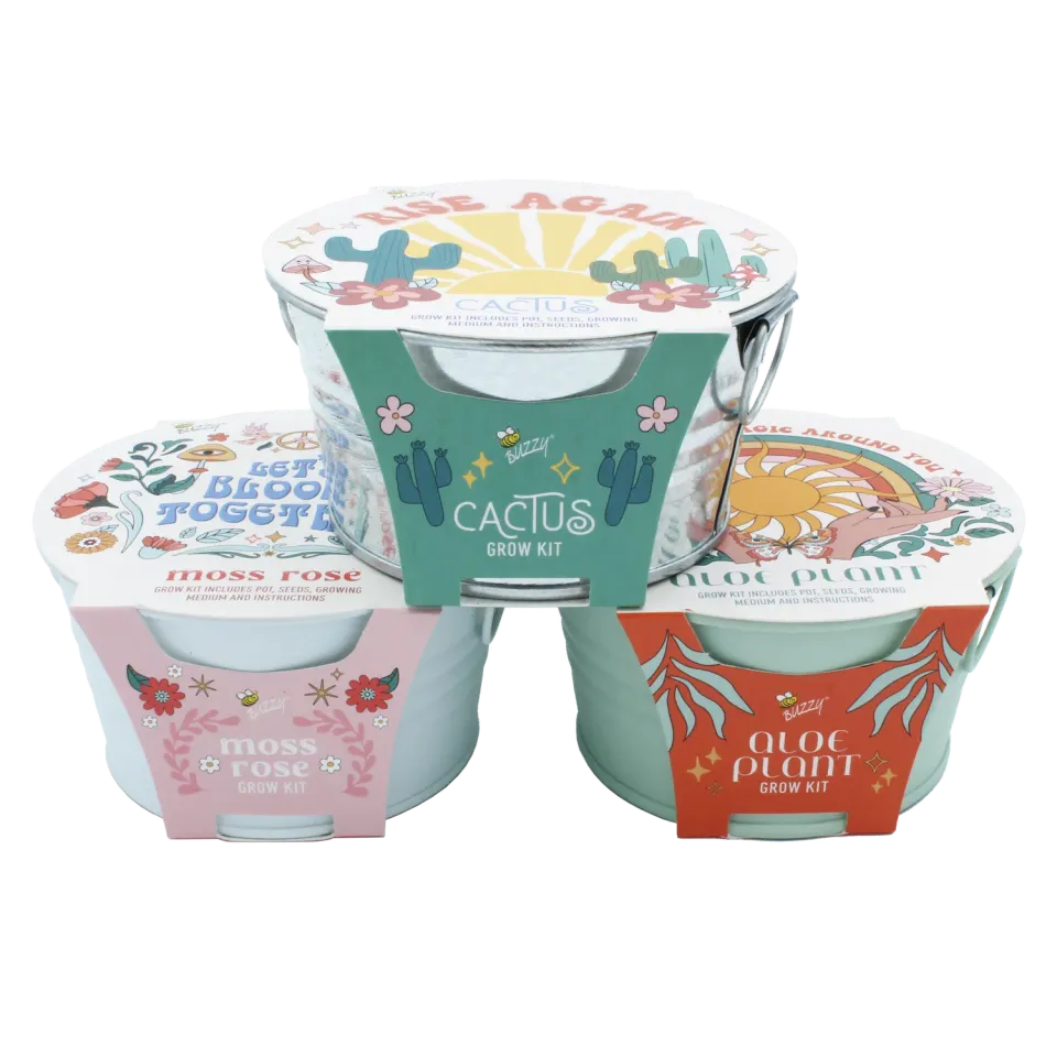 Buzzy Seeds Mini Desert dyrkningssæt kaktus 3-pak