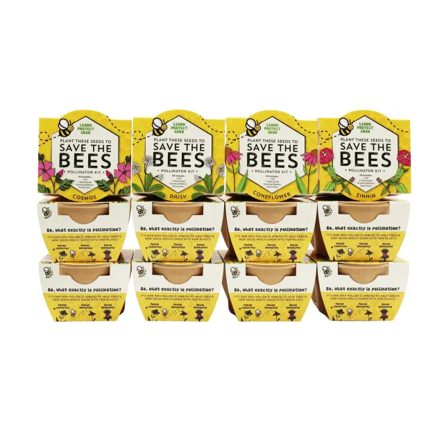 Buzzy Seeds Save the Bees dyrkningssæt 12-pak bivenlige blomster