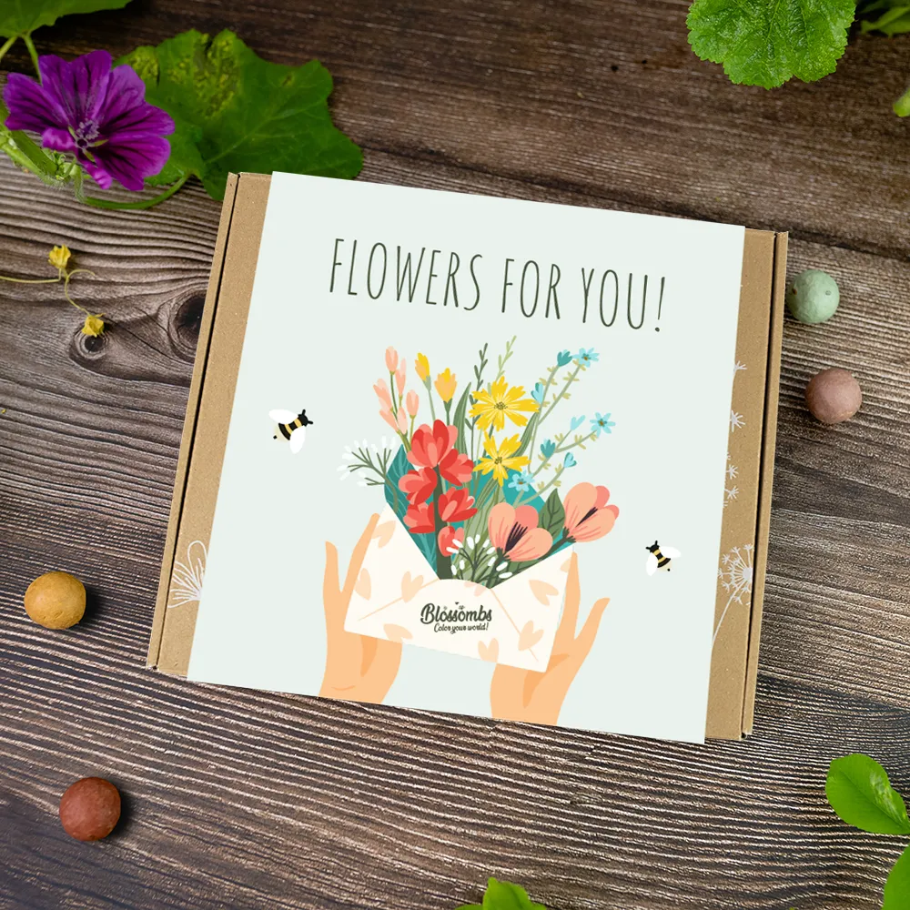 Buzzy Seeds Flowers For You frøbomber 9-pak gaveæske
