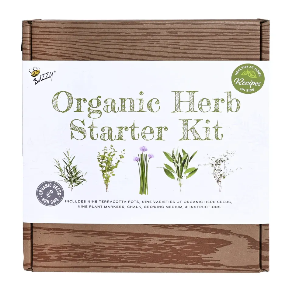 Buzzy Seeds Organic Herb Garden dyrkningssæt 9 sorter økologisk