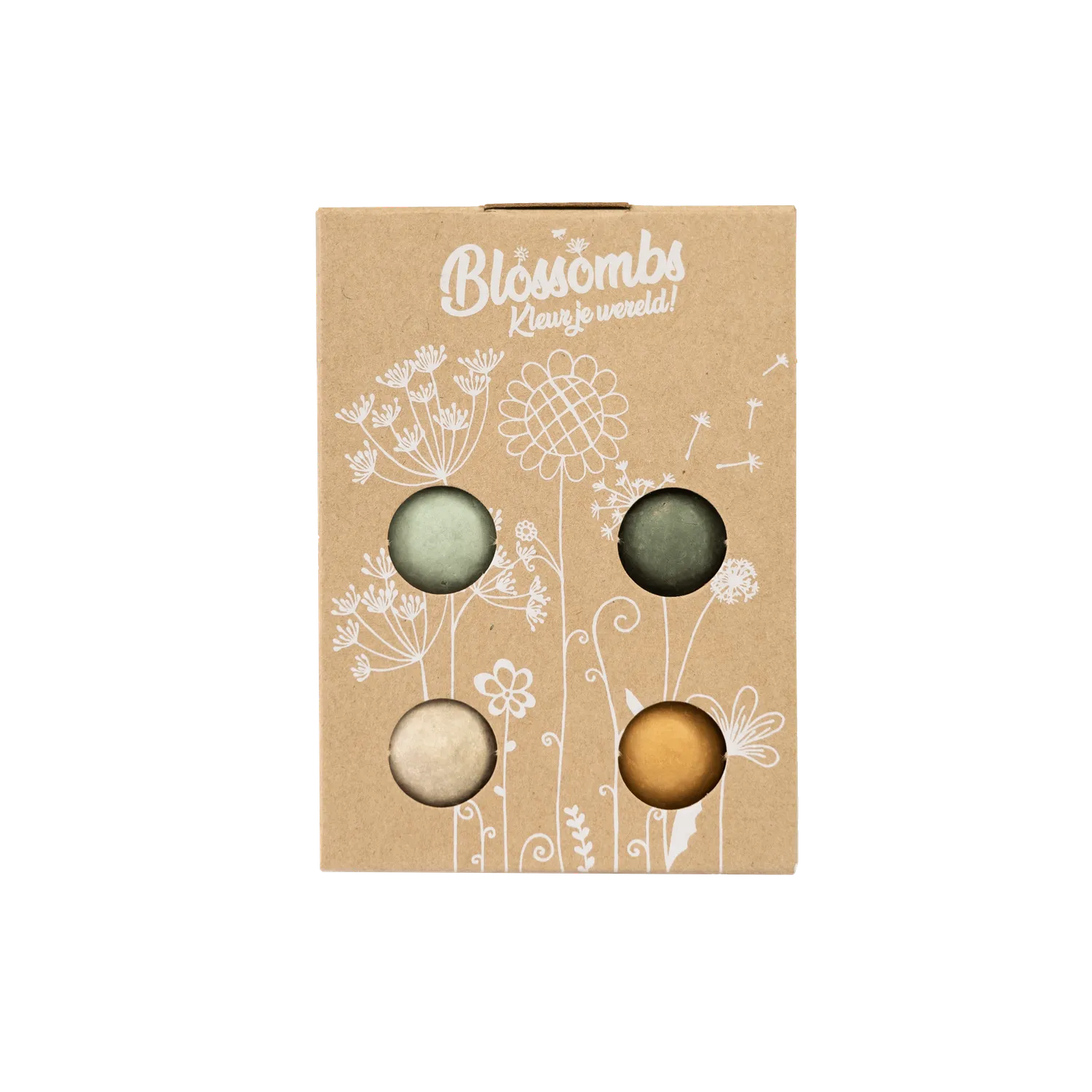 Blossombs Gift Box Mini frøbomber 4 stk Bloemen voor jou bi-venlig
