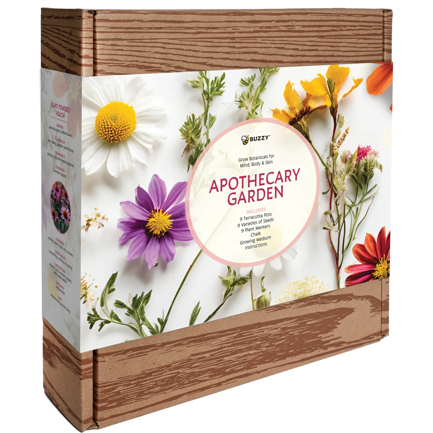 Buzzy Seeds Apothecary Garden dyrkningssæt 9-pak urtefrø