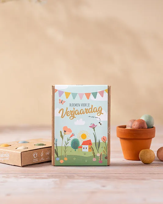 Blossombs Gift Box Mini frøbomber 4 stk fødselsdag
