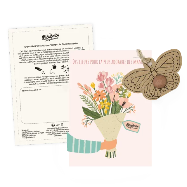 Blossombs Maman kort frøbomber sommerfugl bouquet