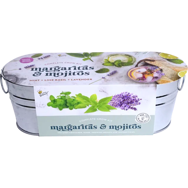 Buzzy Seeds Cocktail dyrkningssæt mynte limebasilikum lavendel