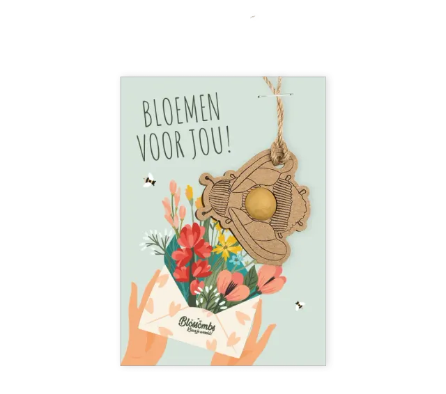 Blossombs Hanger Humlebi frøbombe kort blomster til dig