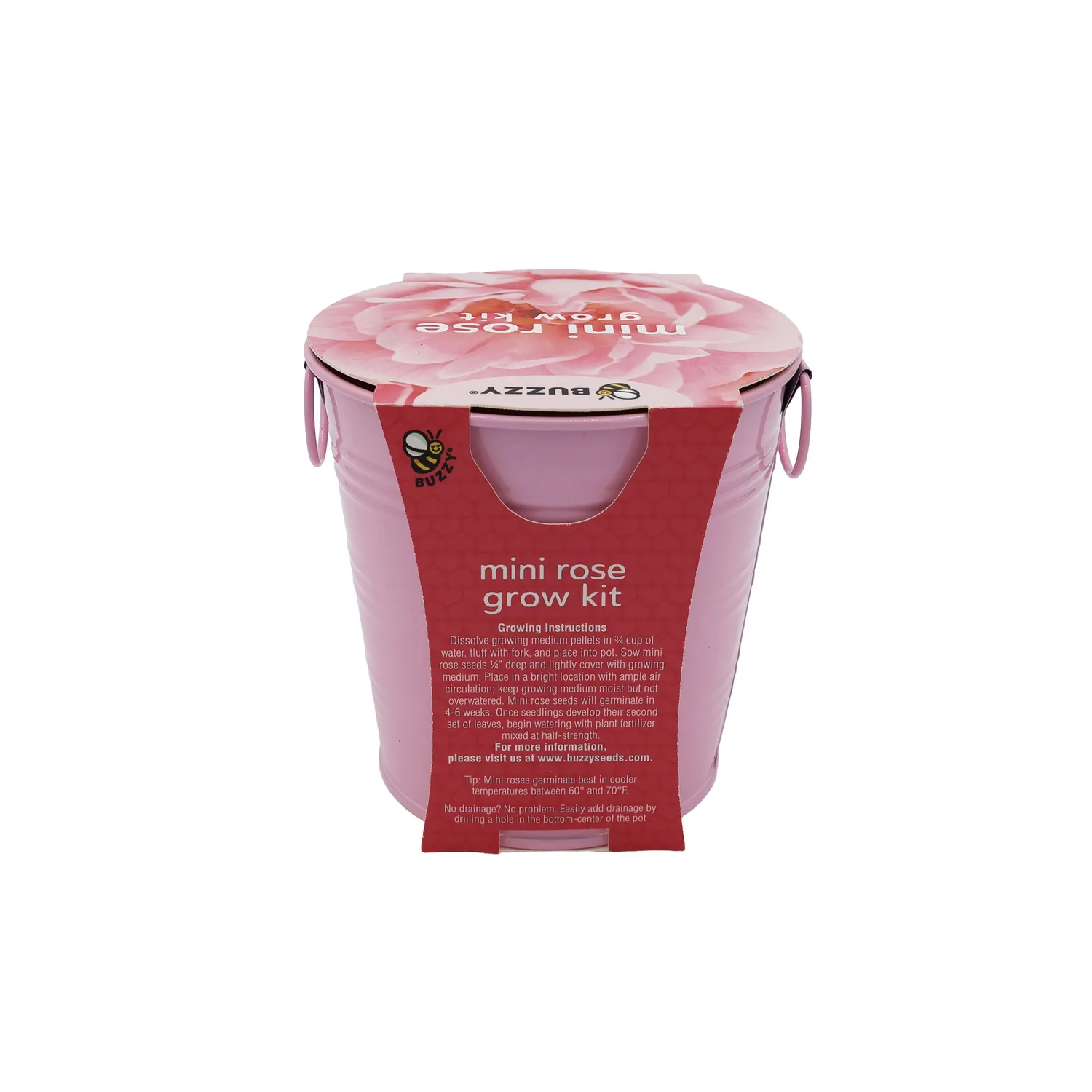 Buzzy Seeds Flower Pail Mini Rose Lavender dyrkningssæt 2-pak duft