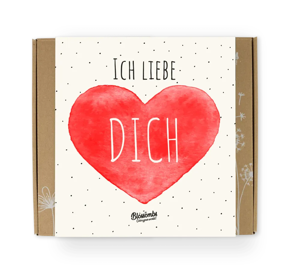 Blossombs Gift Box Medium frøbomber 9 stk Ich liebe dich