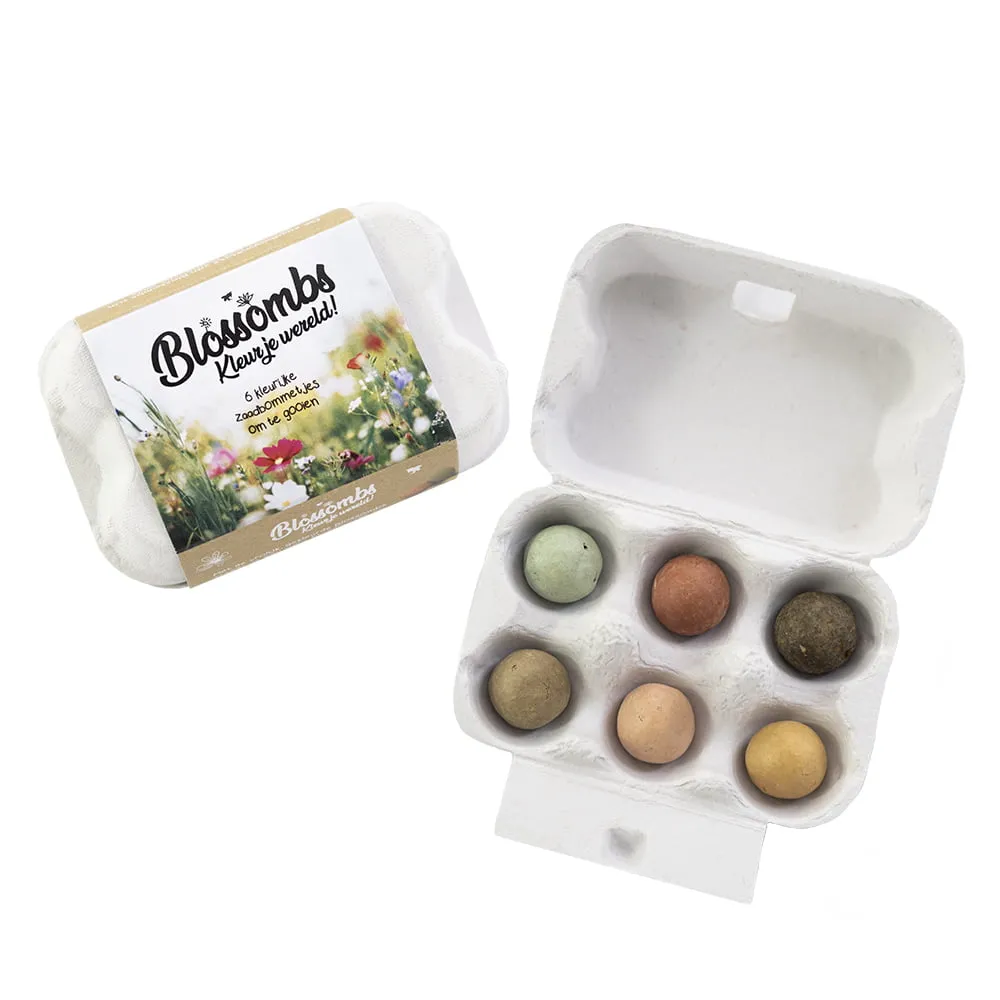 Blossombs æggebakke frøbomber 6 stk vilde blomster gave