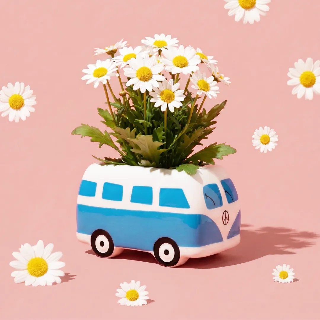 Buzzy Seeds Hippie Bus blomster dyrkningssæt 4-pak farvemix