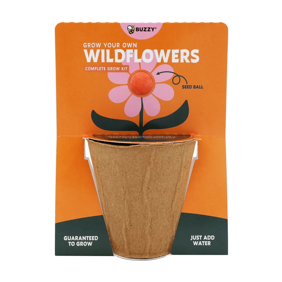 Buzzy Seeds Wildflower Grow Kit frøbomber orange 1 stk