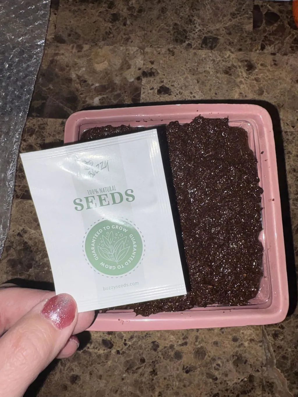 Buzzy Seeds Lavender dyrkningssæt hvid kurv duftende
