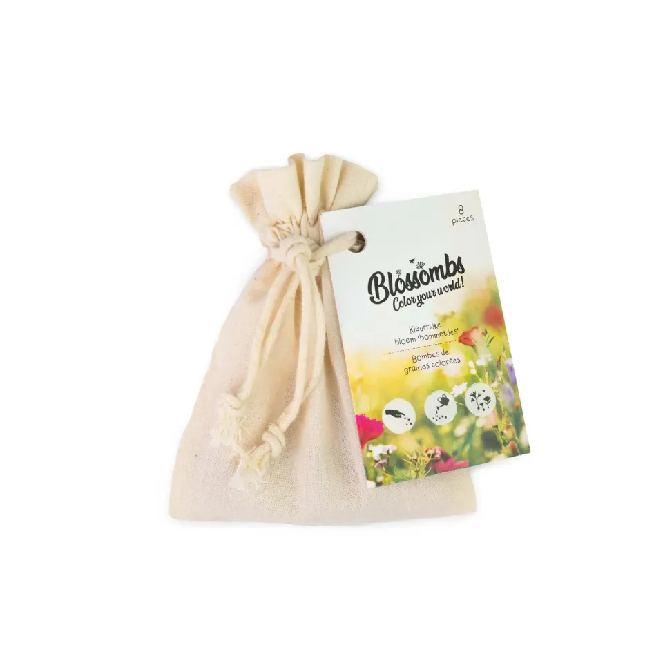 Blossombs Bomuldspose frøbomber 8 stk vilde blomster
