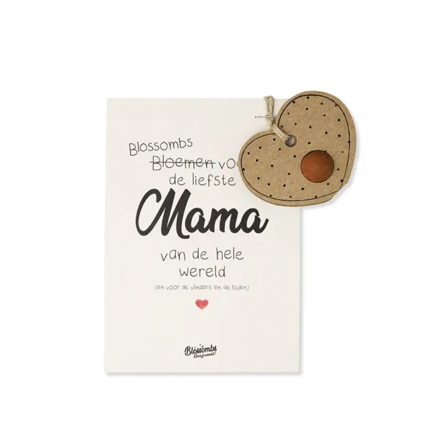Blossombs Hanger Hjerte Mors Dag frøbombe kort 1 stk