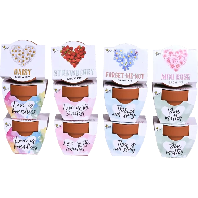 Buzzy Seeds Love dyrkningssæt 12-pak assorteret blomst