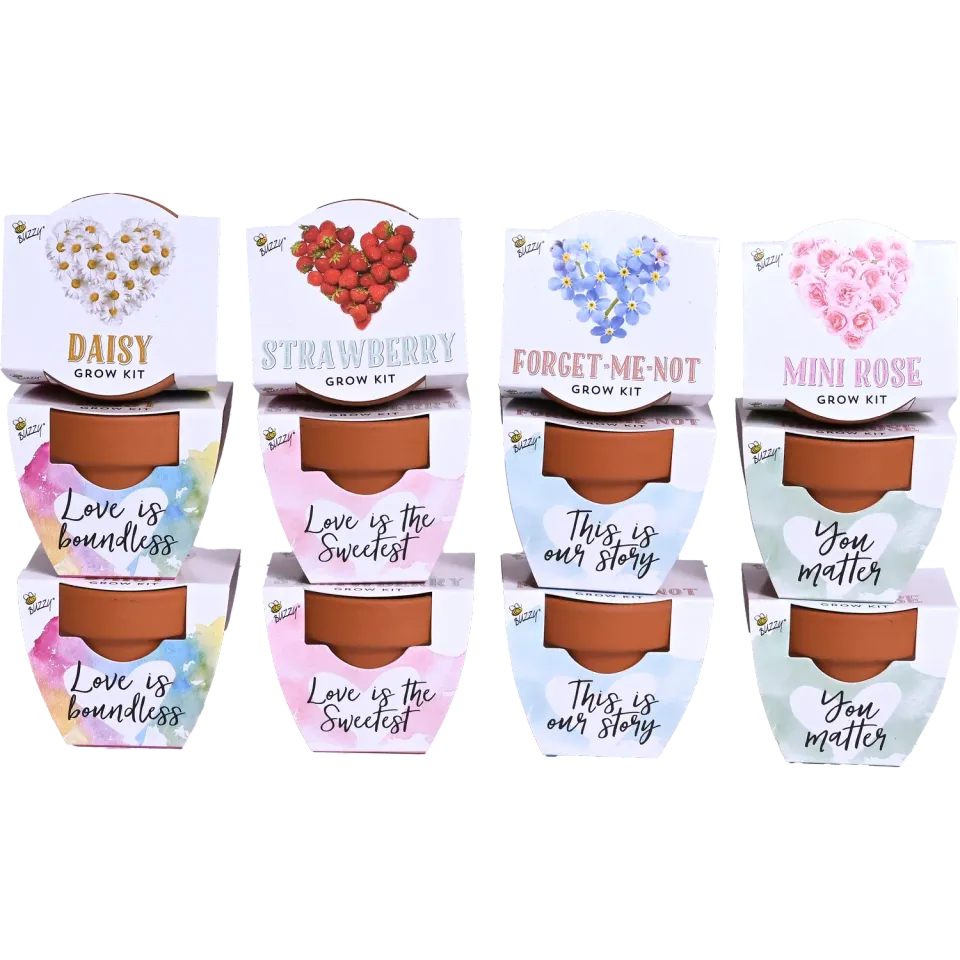 Buzzy Seeds Love dyrkningssæt 12-pak assorteret blomst